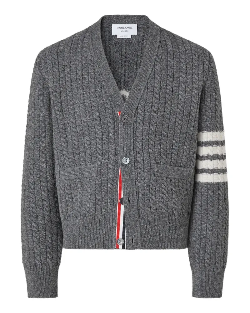 Thom Browne Cardigan mit Streifen-Intarsie - Grau Grau