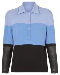 Burberry Poloshirt mit Lederdetail Blau