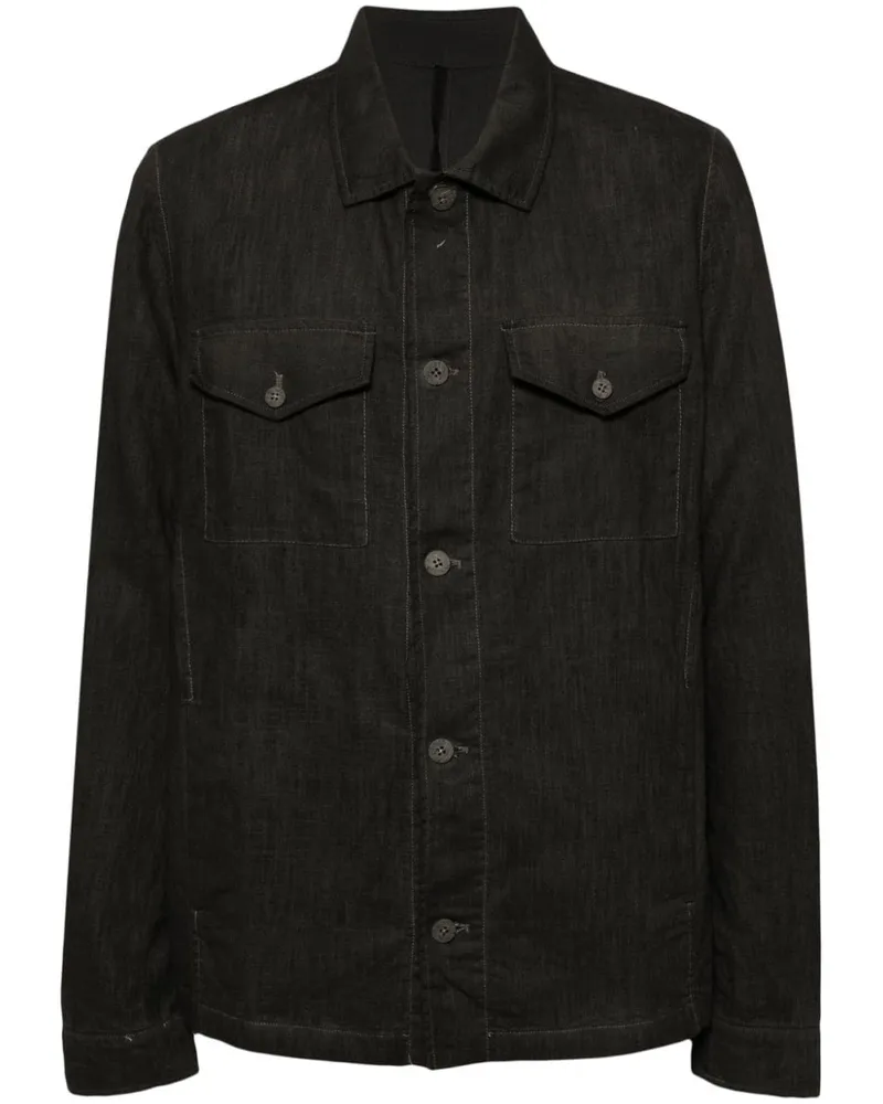 Poème Bohèmien Hemdjacke aus Leinen - Grau Grau