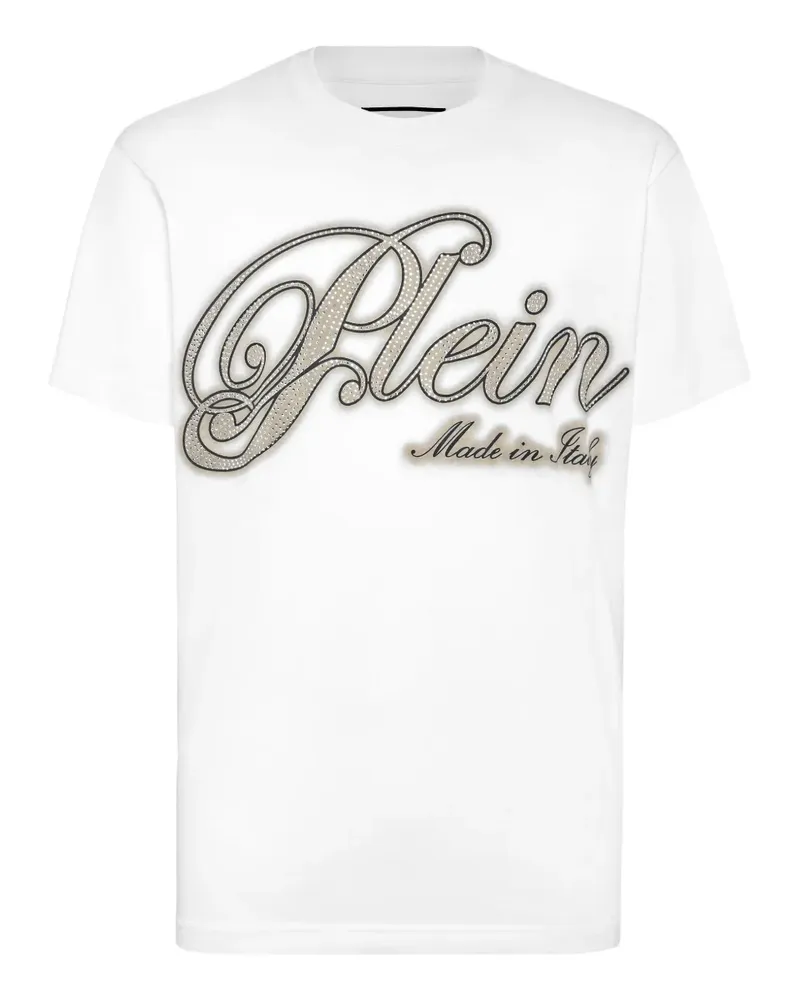 Philipp Plein T-Shirt mit Strassverzierung - "01 white "01