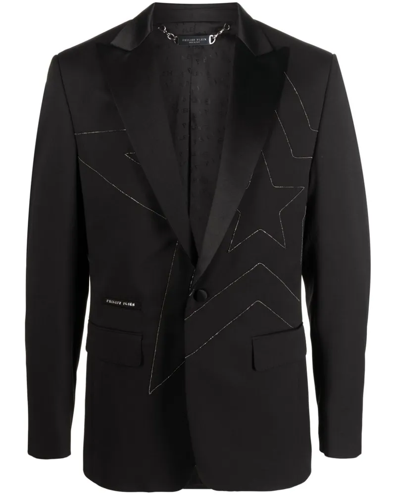 Philipp Plein Sakko mit Strass-Stern - Schwarz Schwarz