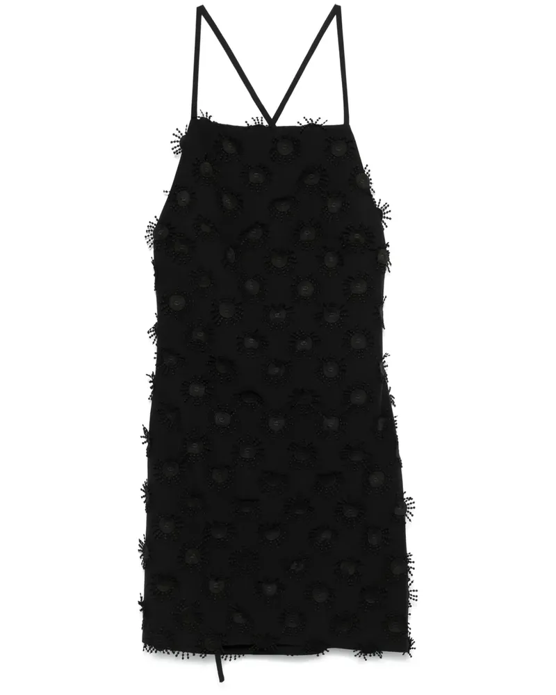 MSGM Minikleid mit Blumenapplikation - Schwarz Schwarz