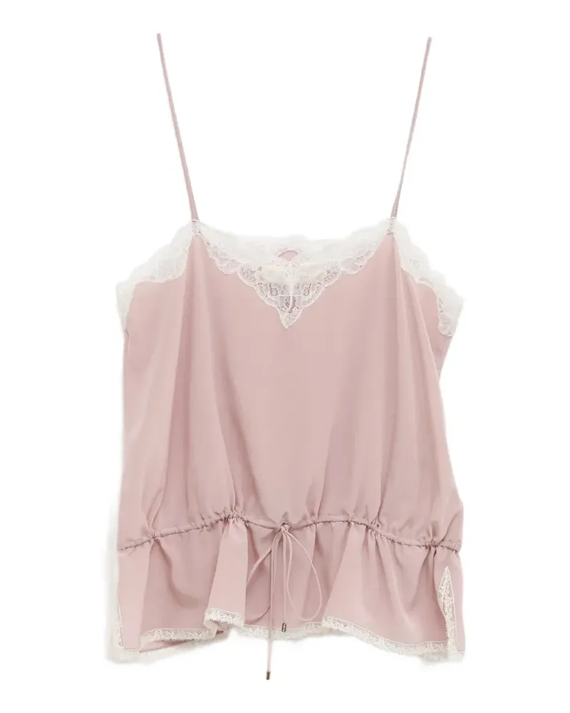 Chloé lace-trim drawstring camisole top - Rosa Rosa