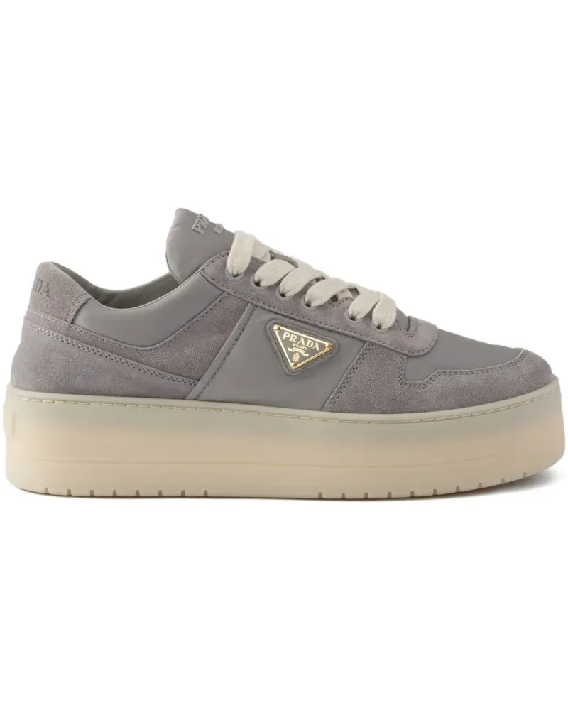 Prada Downtown Bold suede platform sneakers - Grau Grau