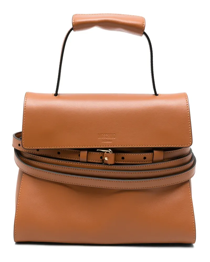 Moschino Shopper mit Schnallenriemen - Braun Braun