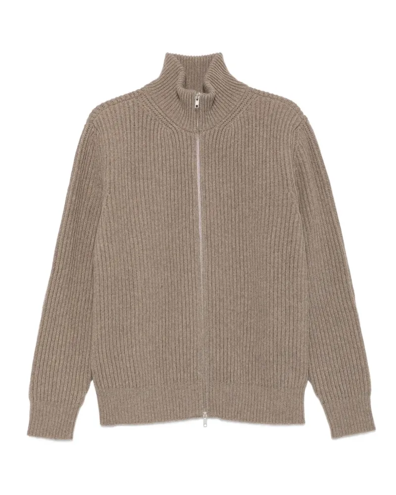 Maison Margiela ribbed-knit zip-up sweater - Grau Grau