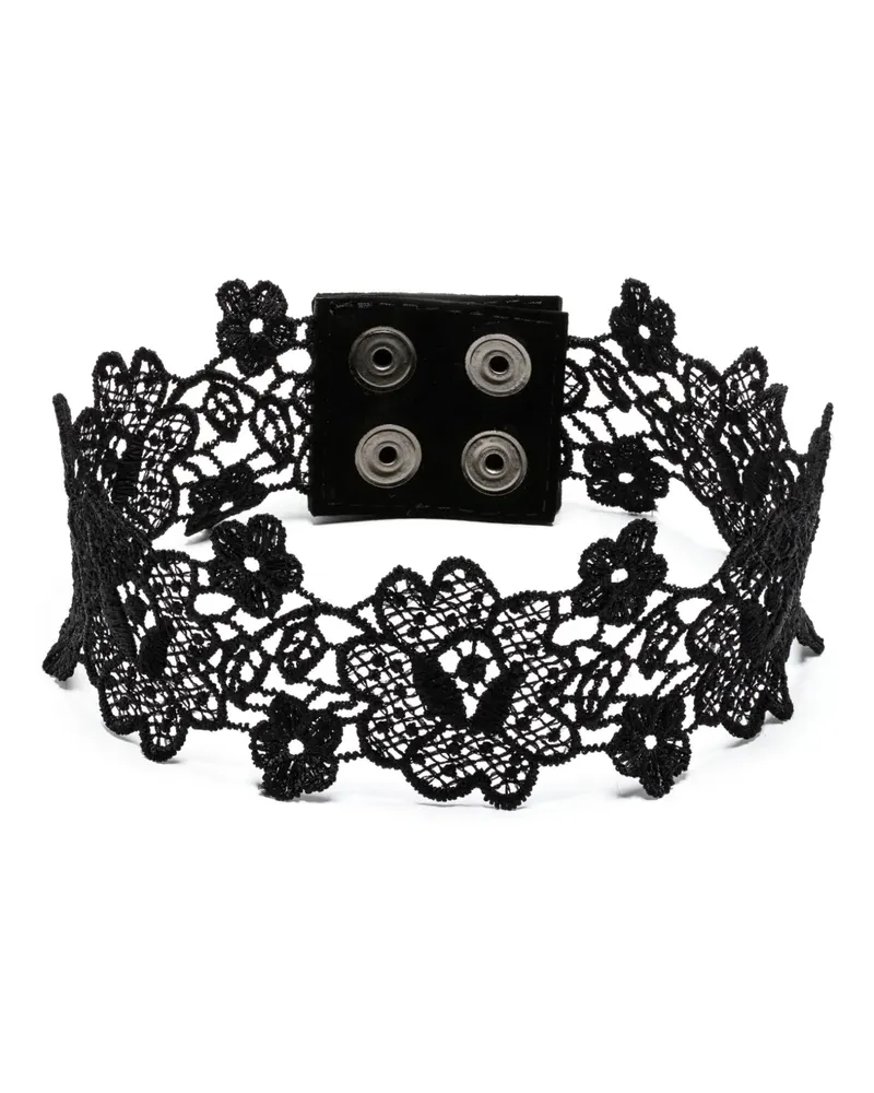 Manokhi Choker mit blumiger Spitze - Schwarz Schwarz