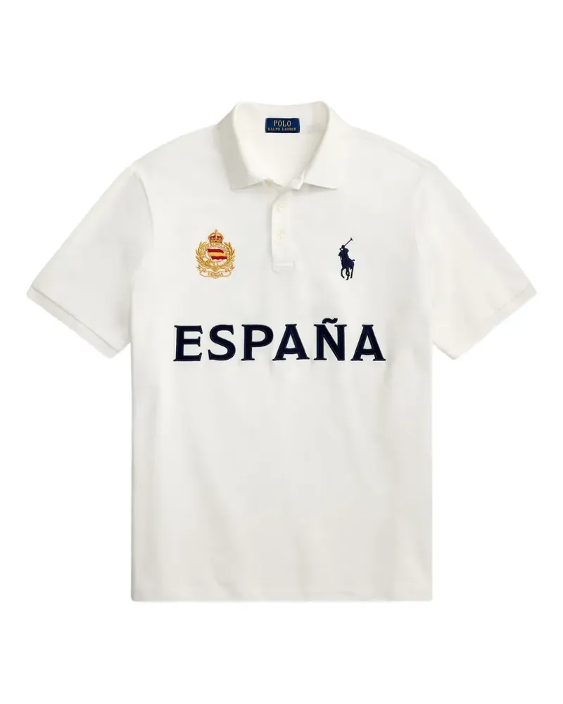 Ralph Lauren logo-embroidered piqué polo shirt - Weiß Weiß