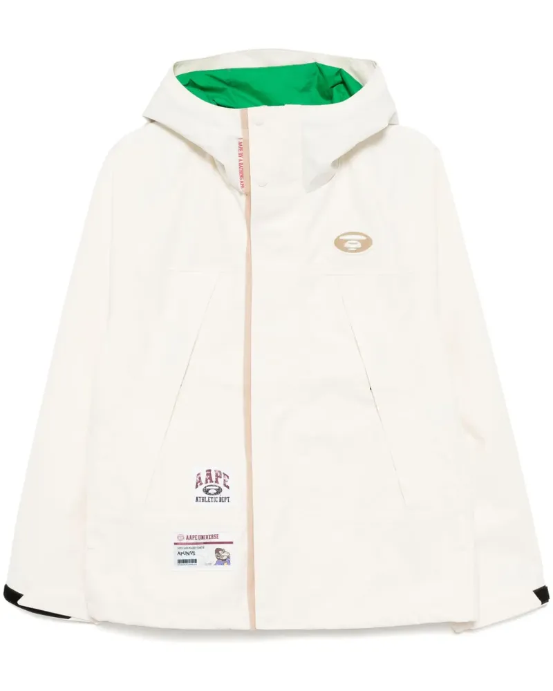 BAPE Jacke mit Logo-Patch - Weiß Weiß