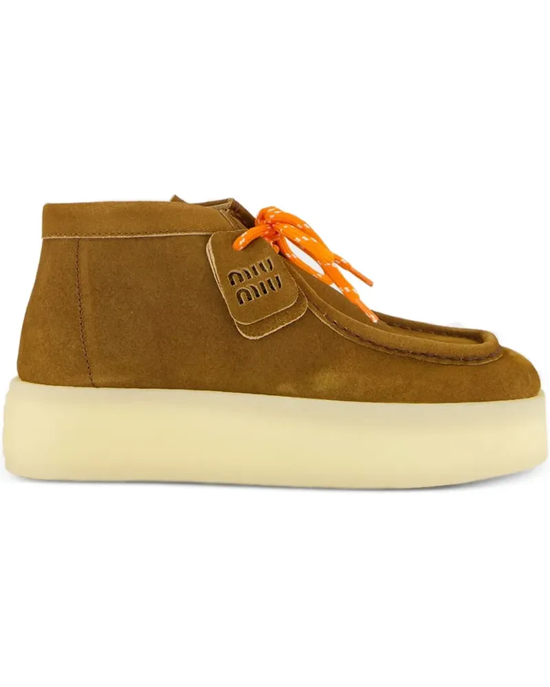 Miu Miu platform ankle sneakers - Braun Braun
