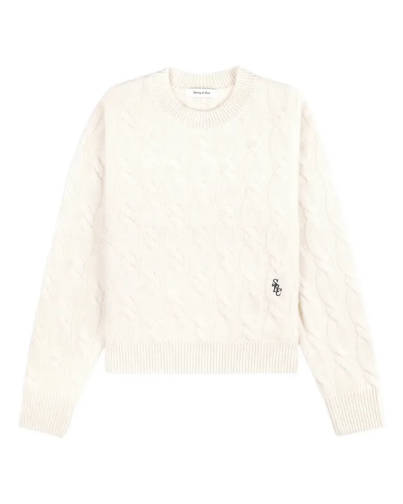 SPORTY & RICH SRC Pullover mit Zopfmuster - Nude Nude