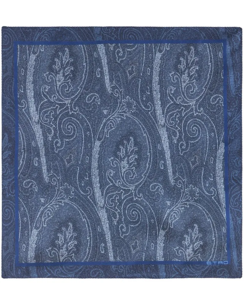 Etro Seidenschal mit Paisley-Logo-Print - Blau Blau
