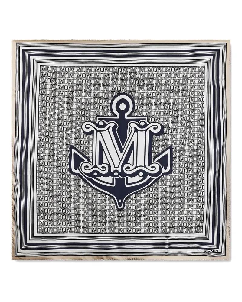 Max Mara Schal aus Seide - Blau Blau