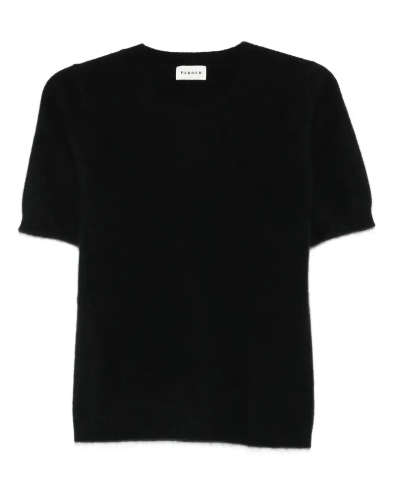 P.A.R.O.S.H. P.A.R.O H. Kurzärmeliges T-Shirt aus Pferdehaar - Schwarz Schwarz