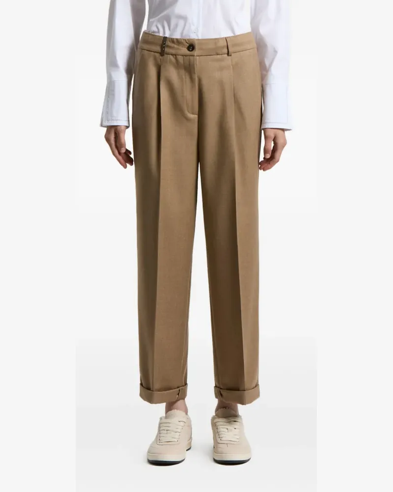 Peserico Hose mit Bundfalten - Braun Braun