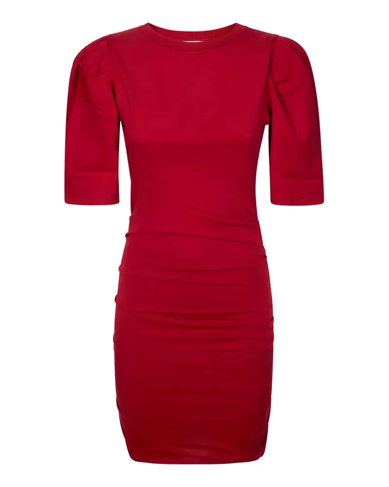 Isabel Marant Mylda puff-sleeve gathered mini dress - Rot Rot