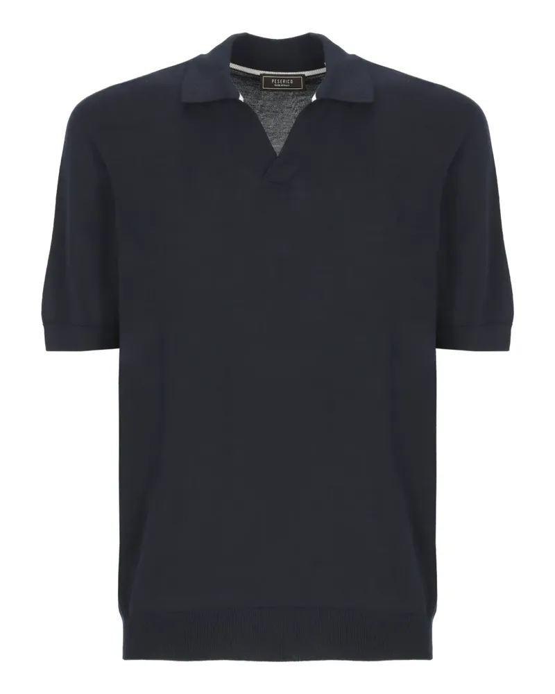 Peserico Poloshirt mit kurzen Ärmeln - Blau Blau