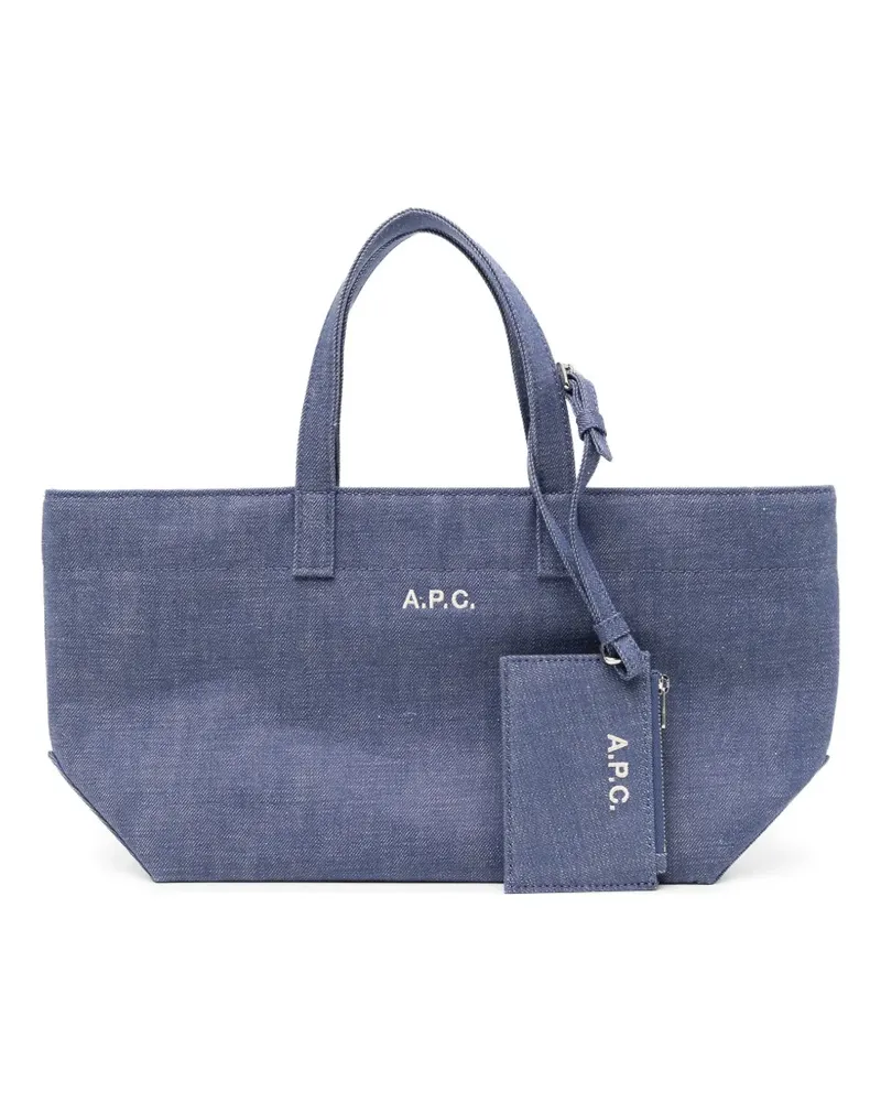 A.P.C. Tote Bag mit Logo-Stickerei - Blau Blau
