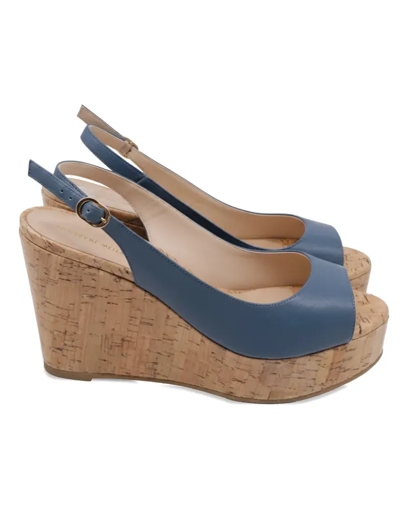 Stuart Weitzman Riveria slingback wedge sandals - Blau Blau