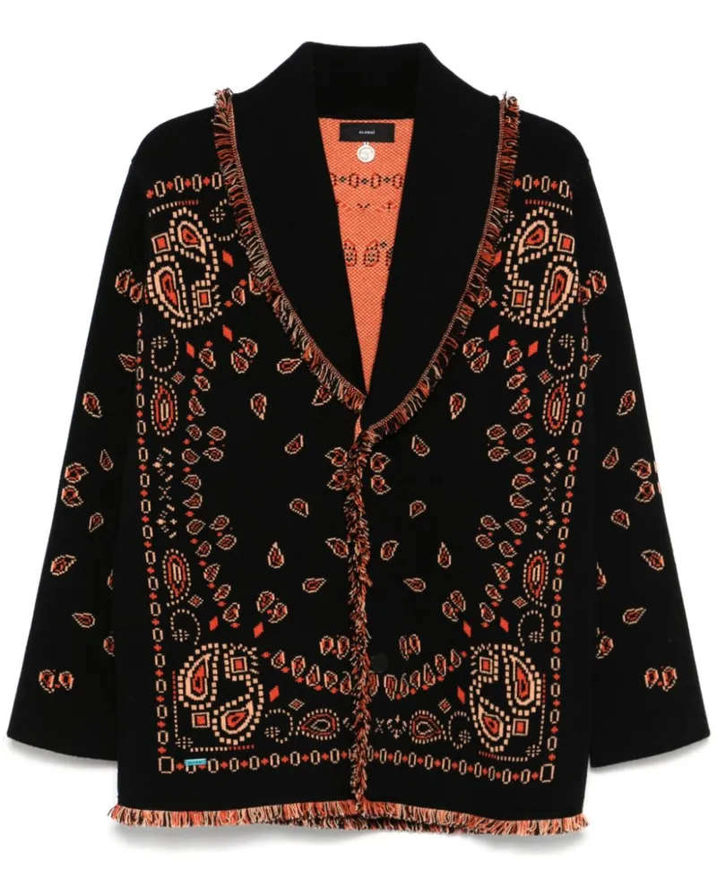 Alanui Bandana Jacquard Cardigan - Schwarz Schwarz