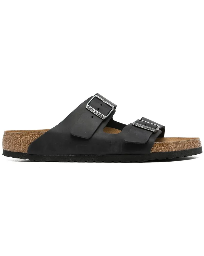 Birkenstock Arizona Pantoletten mit Doppelriemen - Schwarz Schwarz