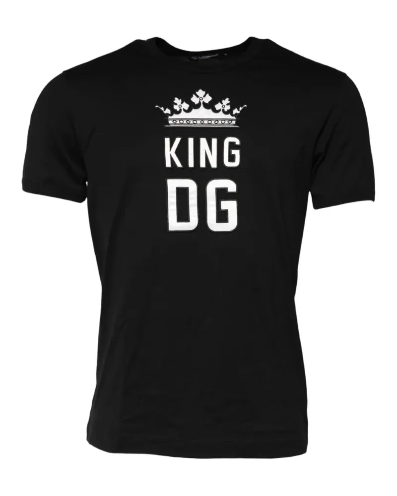 Dolce & Gabbana T-Shirt mit Kronen-Print - Schwarz Schwarz