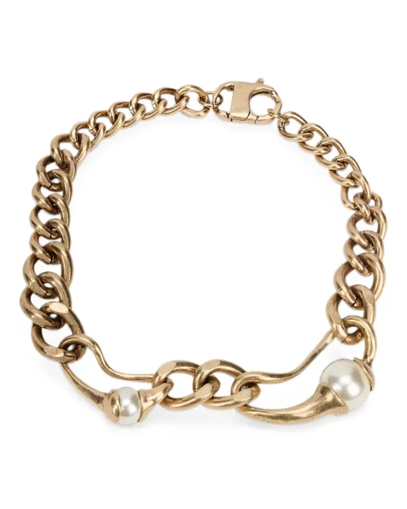 Max Mara pearl-embellished necklace - Gold Gold