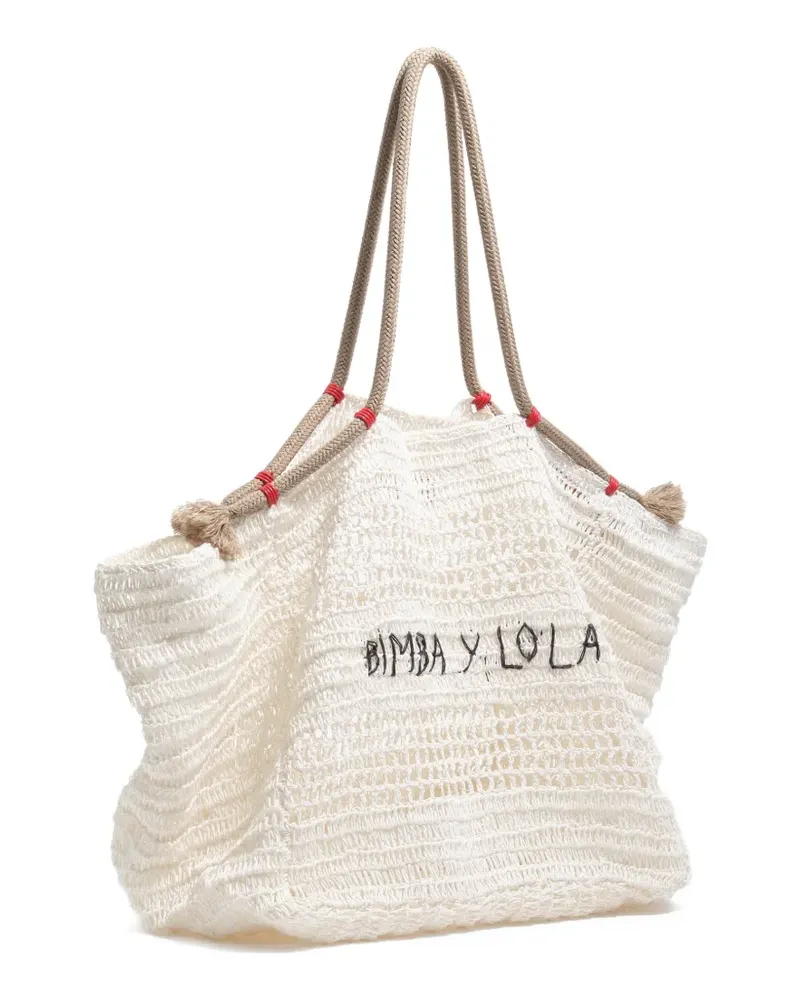 BIMBA Y LOLA Großer Shopper mit Webmuster - Nude Nude