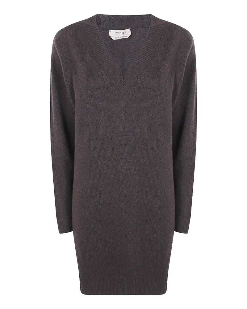 Twin-Set Pullover mit V-Ausschnitt - Braun Braun