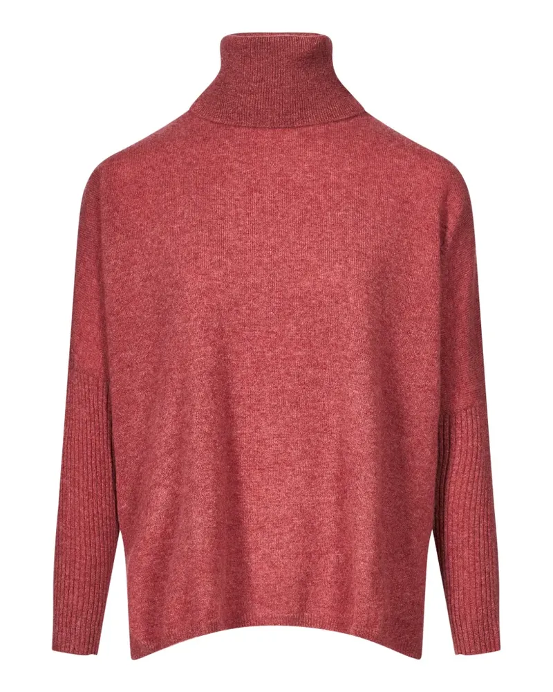 Gotha Margareth Pullover mit gerippten Ärmeln mit Rollkragen - Rot Rot