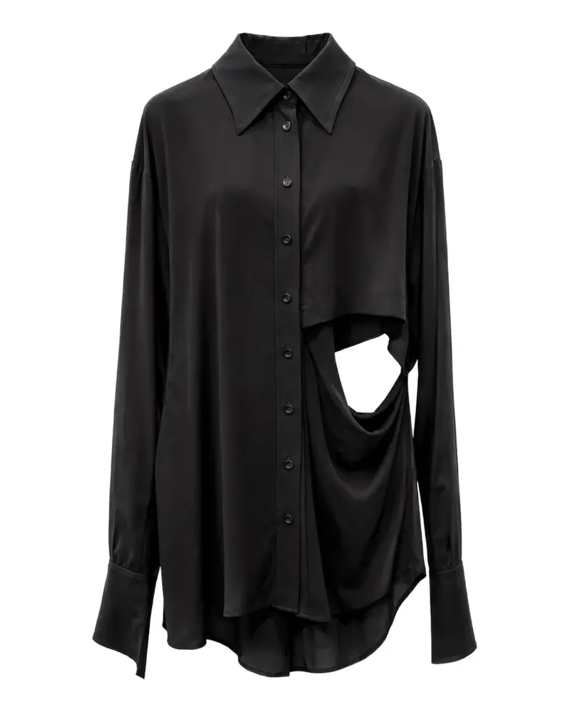 Andrea Ya'aqov cut-out draped shirt - Schwarz Schwarz