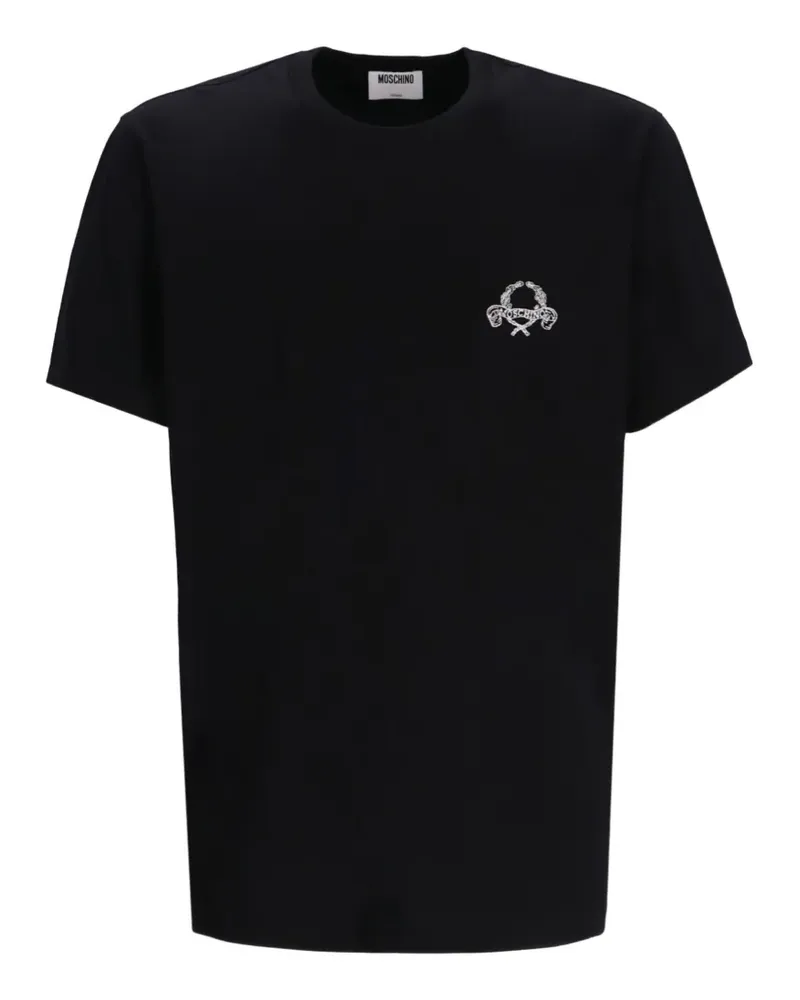 Moschino T-Shirt mit Logo-Applikation - Schwarz Schwarz