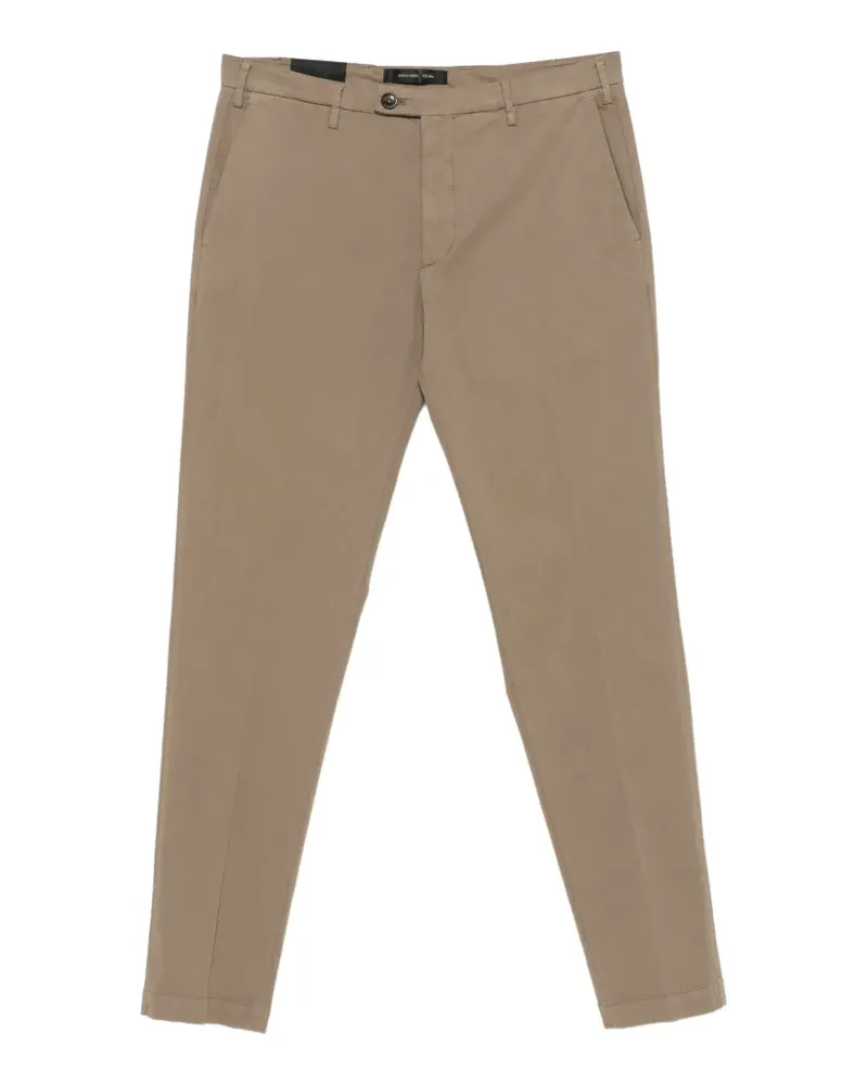 MICHAEL COAL belt-loop pressed-crease trousers - Braun Braun