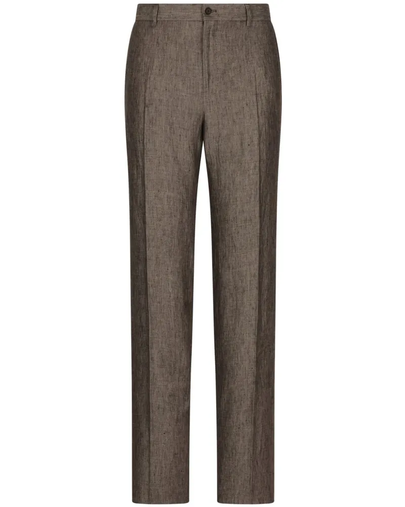 Dolce & Gabbana Tapered-Hose aus Leinen - Nude Nude