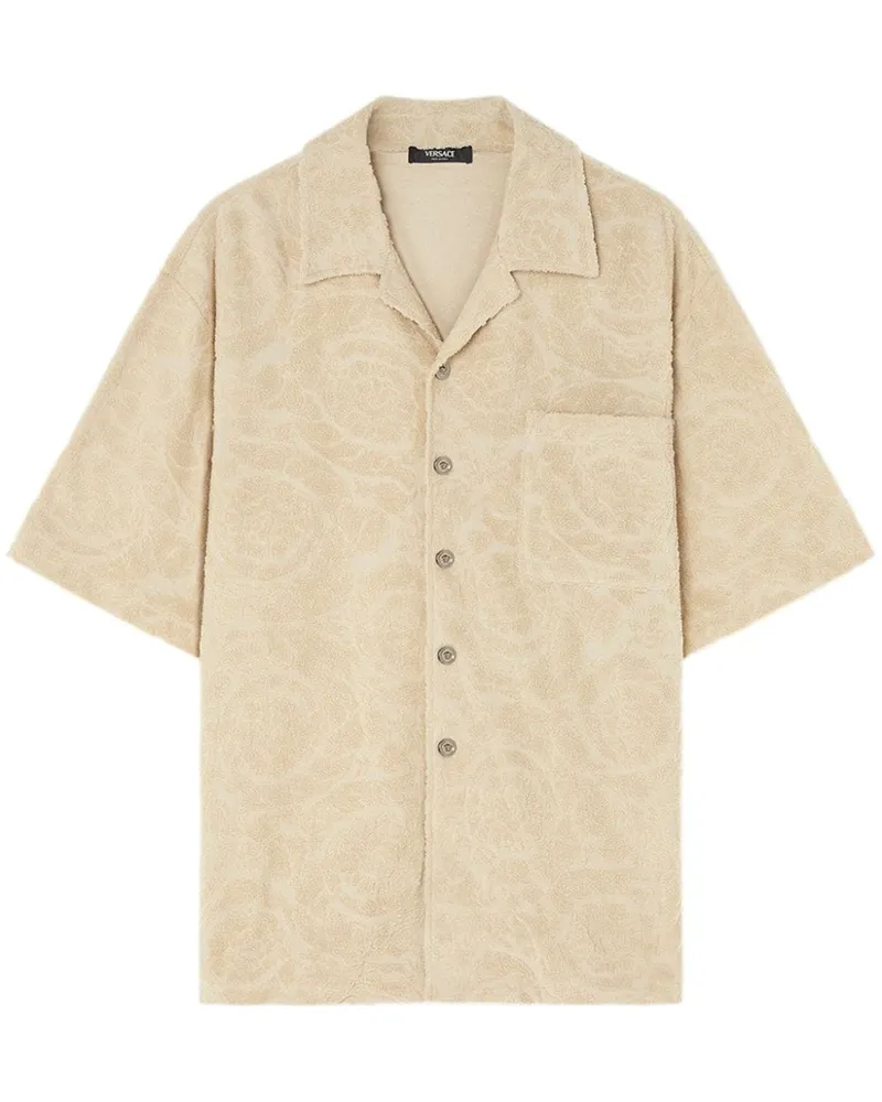 Versace Barocco Jacquard-Hemd mit Handtuchstich - Nude Nude