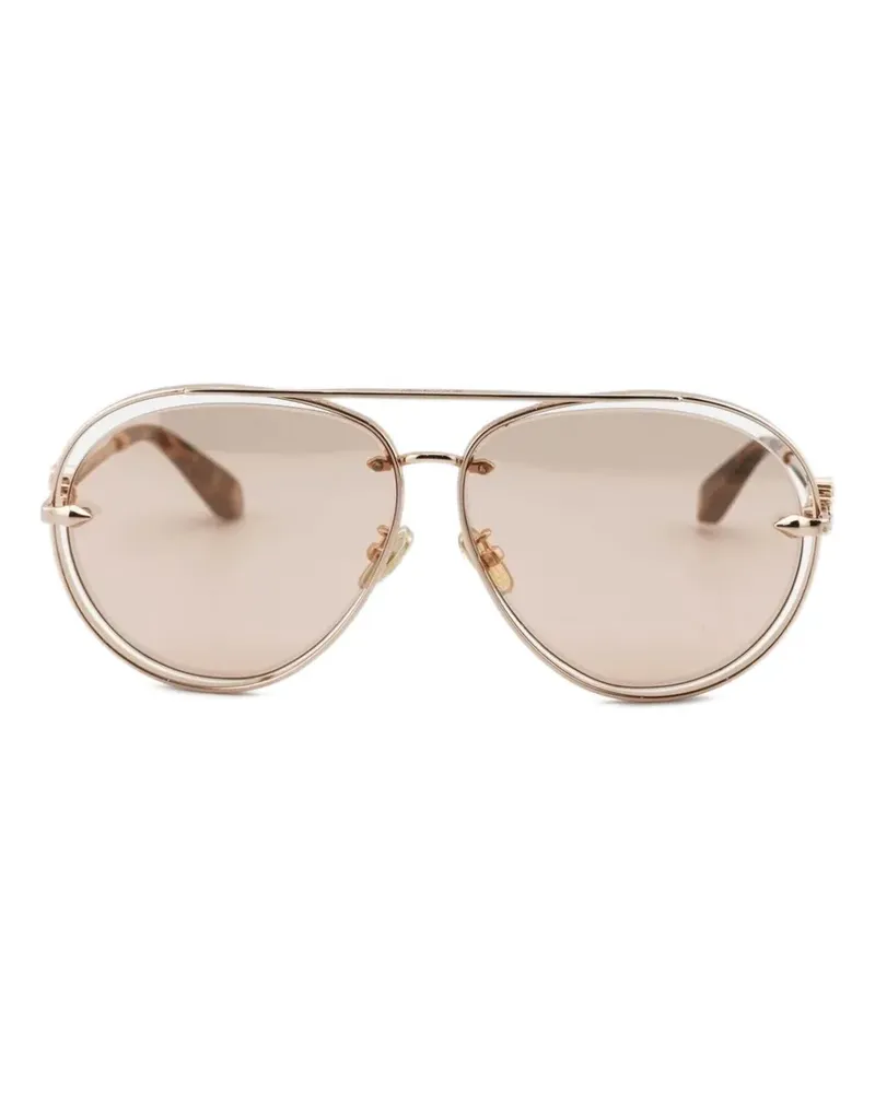 Roberto Cavalli engraved-detail pilot-frame sunglasses - Rosa Rosa