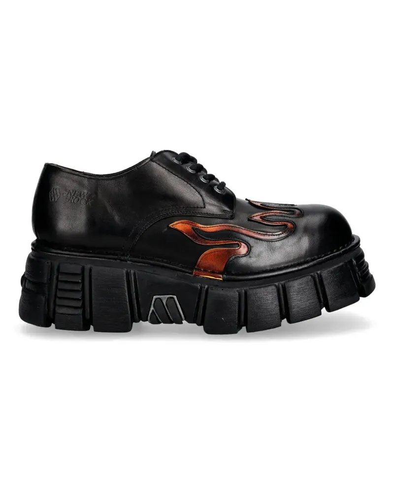 New Rock M-1553C-C2 Plateau-Stiefel - Schwarz Schwarz