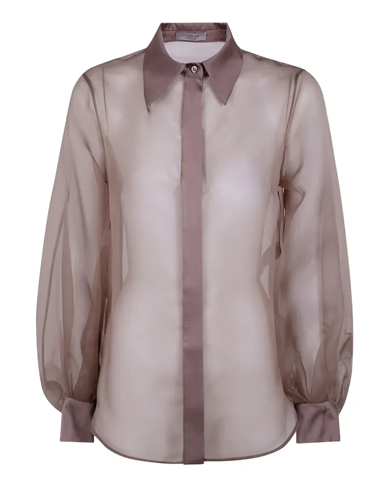D.EXTERIOR Langarmshirt aus Seidenorganza - Braun Braun