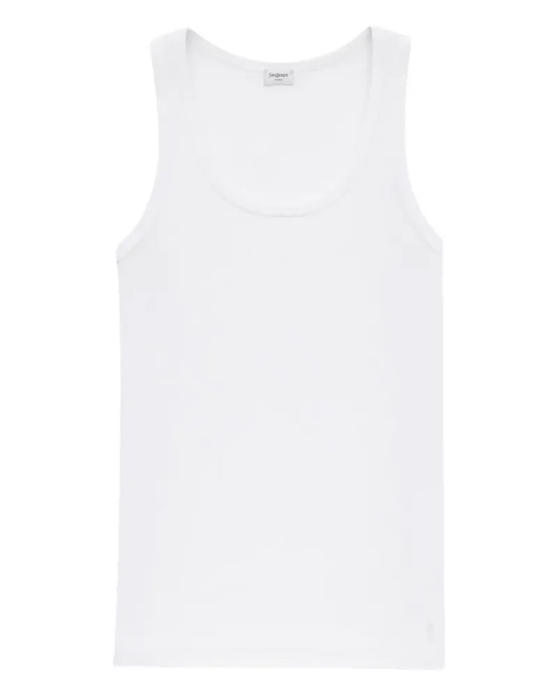 Saint Laurent Geripptes Tanktop - Weiß Weiß