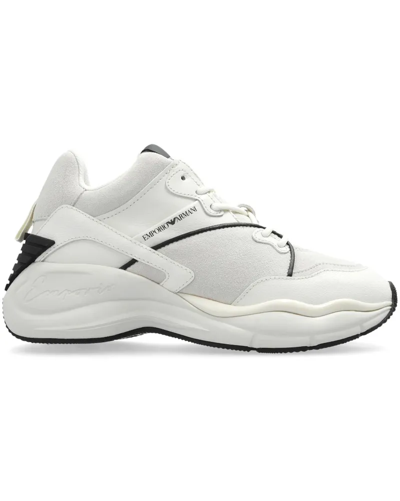 Emporio Armani Sneakers mit Kontrasteinsätzen - Weiß Weiß