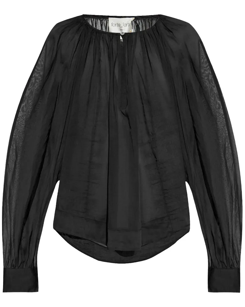 forte_forte Bluse aus Voile - Schwarz Schwarz