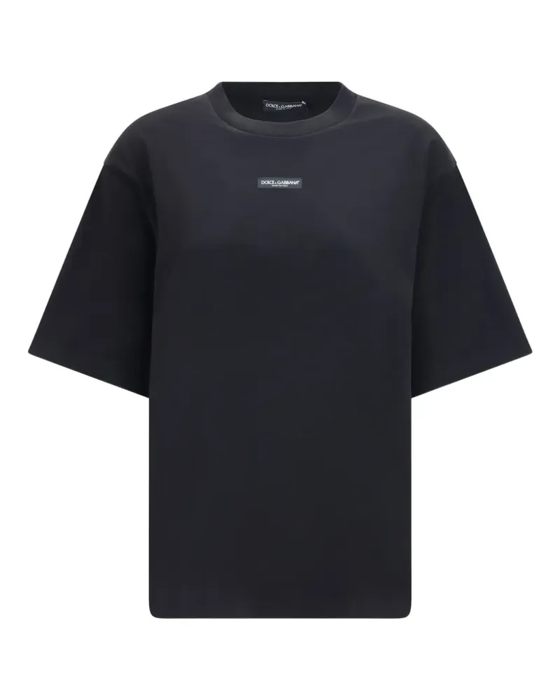 Dolce & Gabbana logo-plaque cotton T-shirt - Schwarz Schwarz