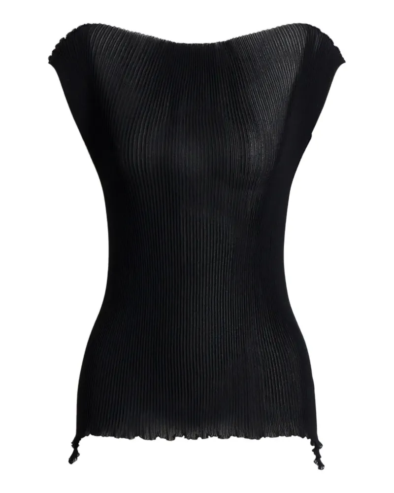 Alberta Ferretti Plissiertes Oberteil - Schwarz Schwarz