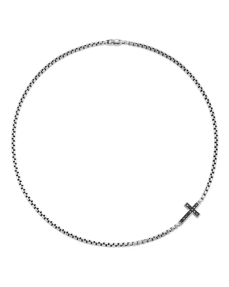 David Yurman Sideways Cross Station Halskette - Silber Silber
