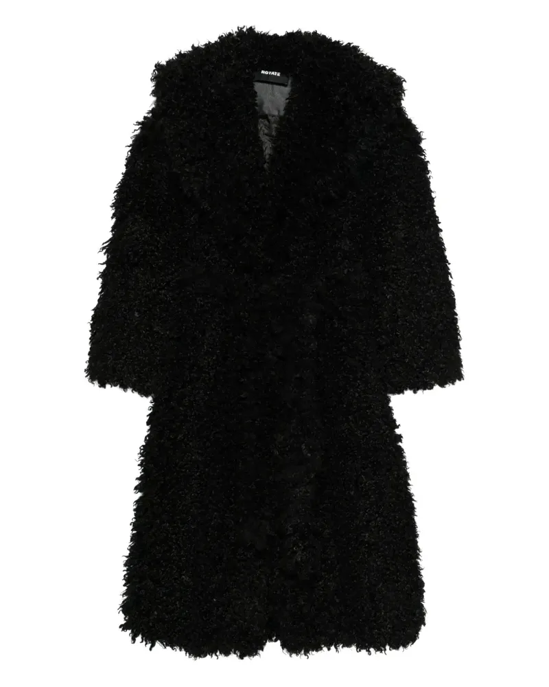 ROTATE Birger Christensen Mantel aus Faux Fur - Schwarz Schwarz