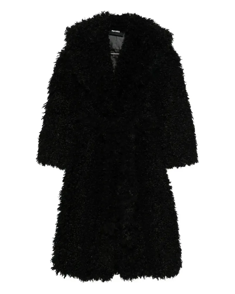 ROTATE Birger Christensen long-sleeves faux-fur coat - Schwarz Schwarz