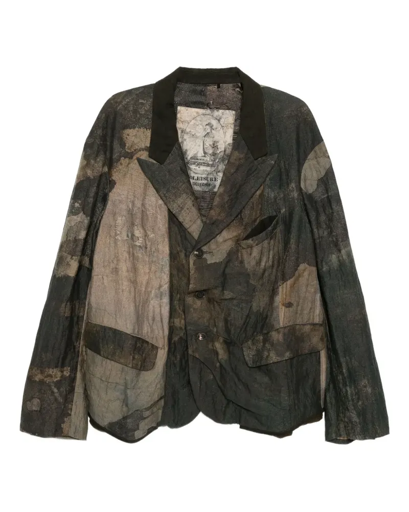 Ziggy Chen Sakko mit Print - Grau Grau