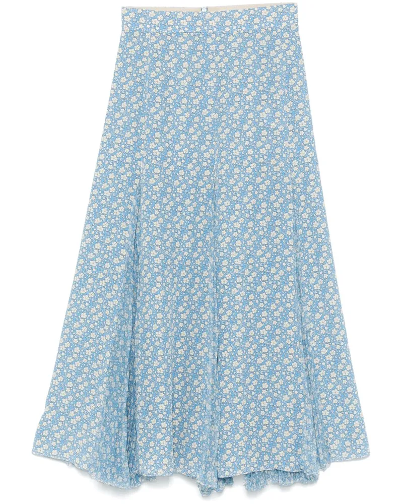 Ermanno Scervino Midirock aus Seide - Blau Blau