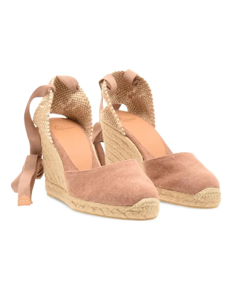 Castañer Carina Wedge-Sandalen mit Schleife 90mm - Rosa Rosa