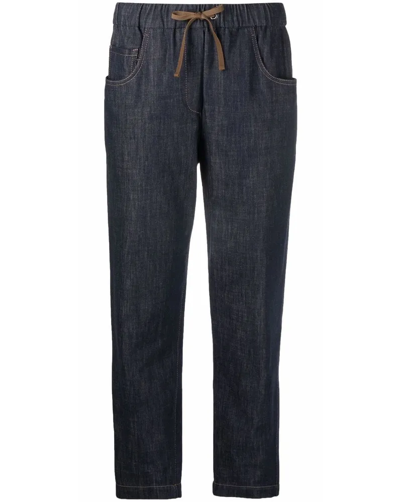 Brunello Cucinelli Jeans mit Kordelzug Blau